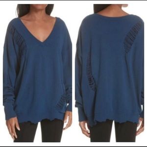 Distressed HELMUT LANG sweater, navy